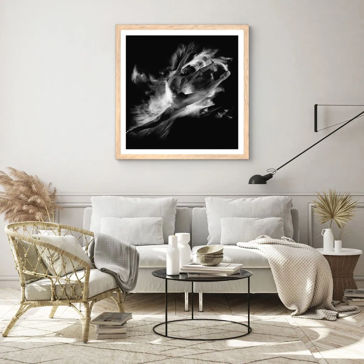 Poster in light oak frame - Stopped i in Flight - 50x50 cm