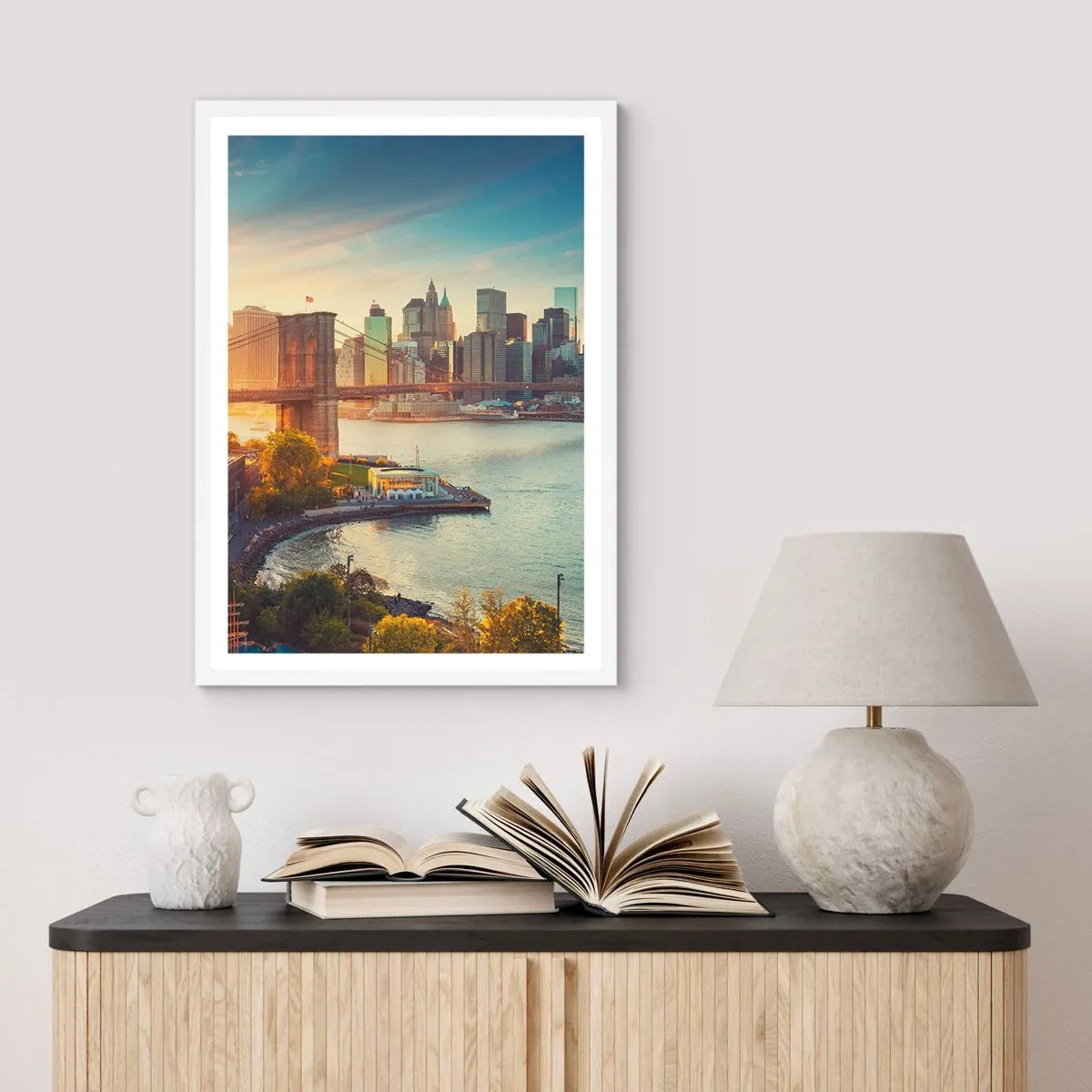 Poster in white frmae - Big City Dawn - 30x40 cm