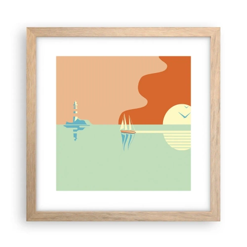 Poster in light oak frame - Ideal Sea Landscape - 30x30 cm