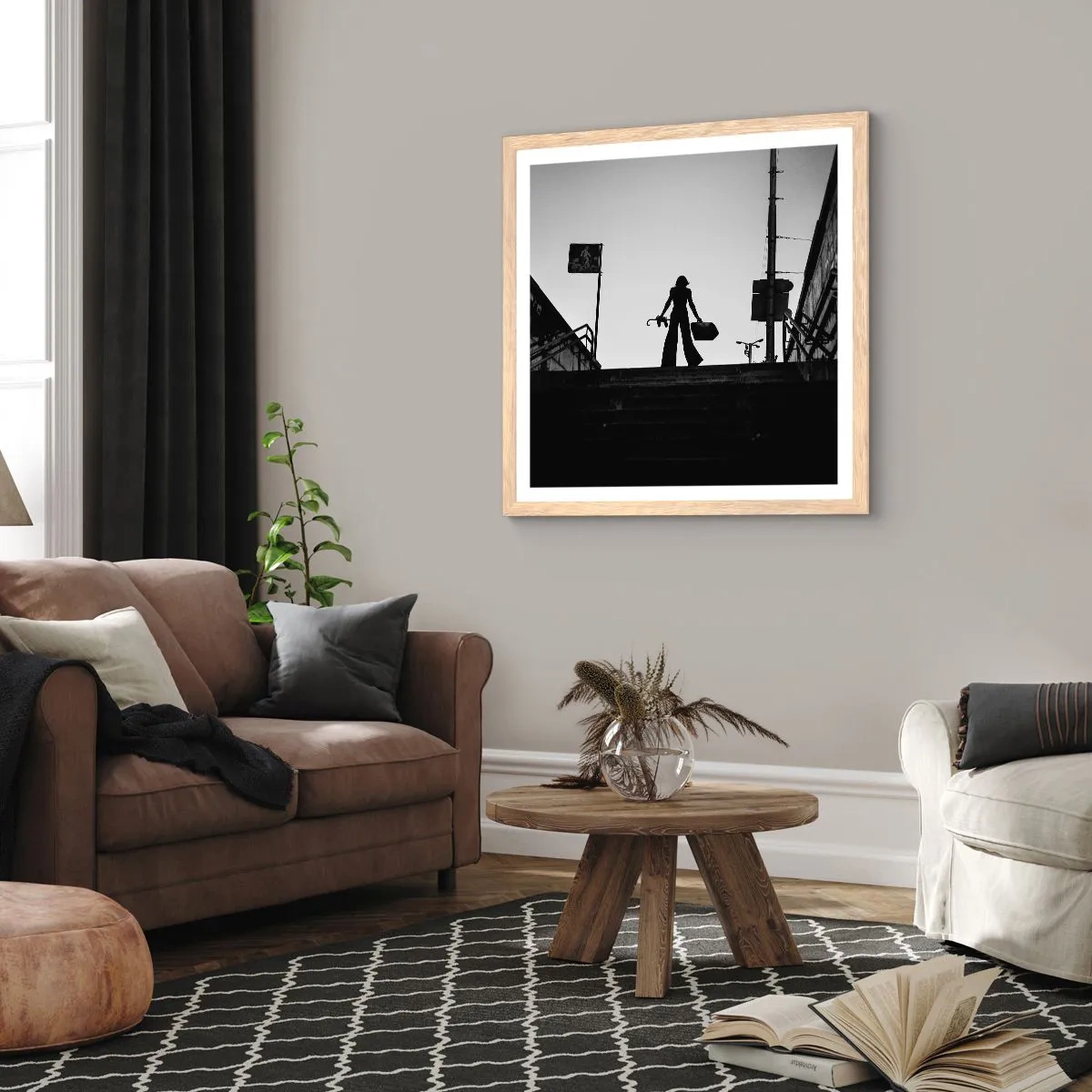 Poster in light oak frame - City Wander - 30x30 cm