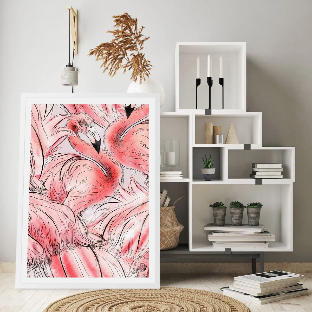 Poster in white frmae - Bird Corps de Ballet - 40x50 cm