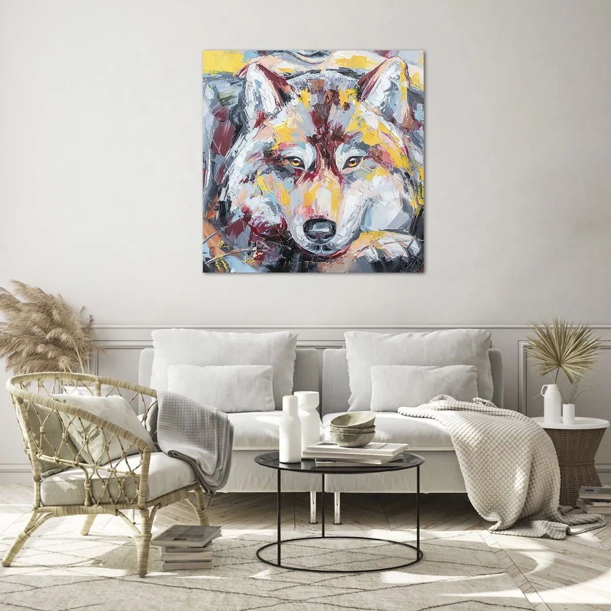 Glass picture - Wolf Eyes - 30x30 cm