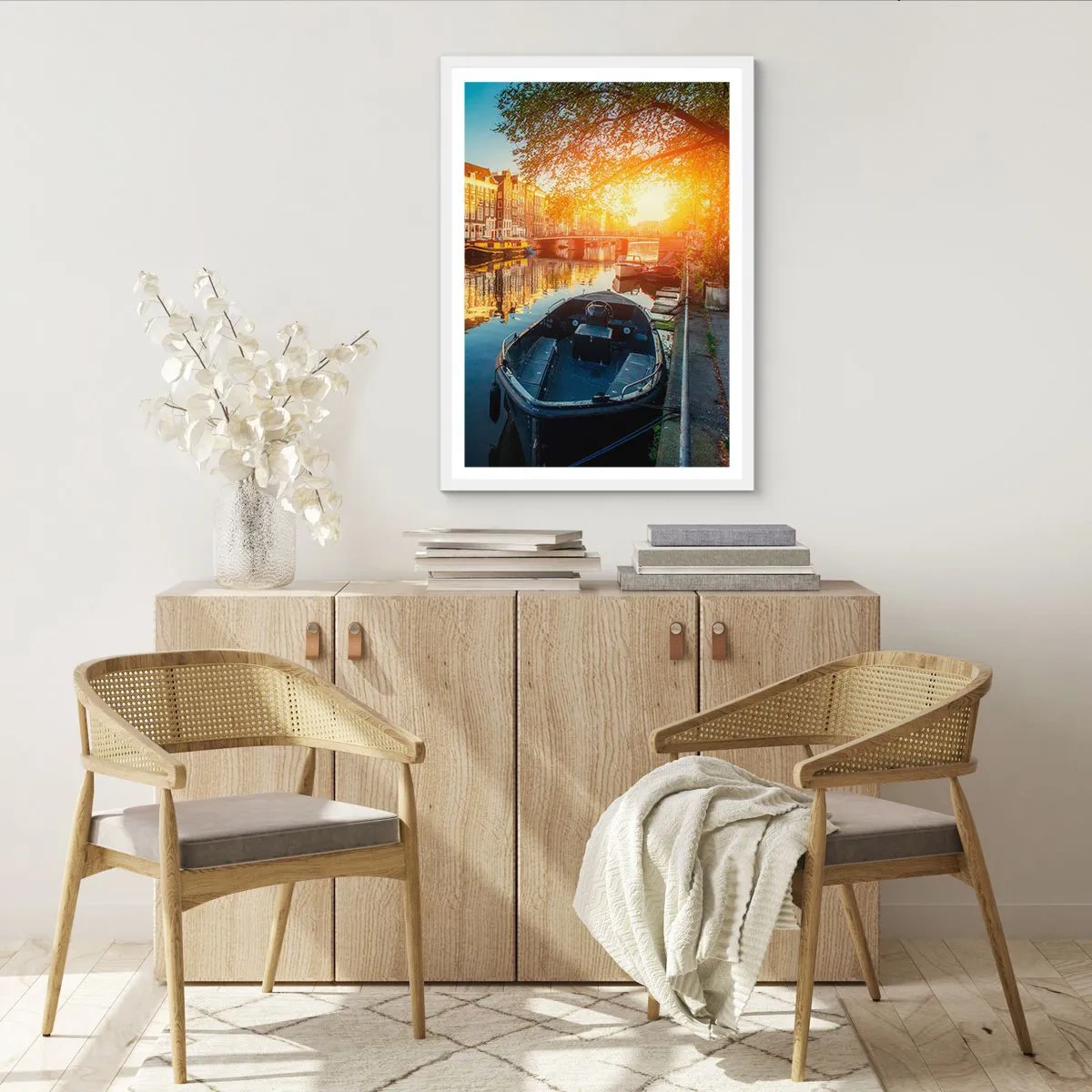 Poster in white frmae - Morning in Amsterdam - 30x40 cm