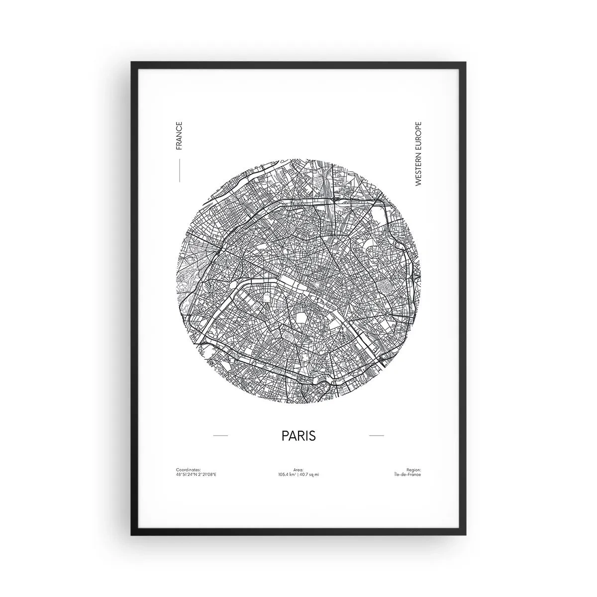 Poster in black frame - Anatomy of Paris - 70x100 cm