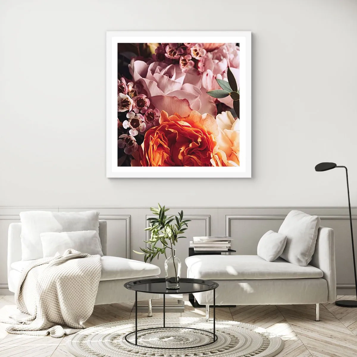 Poster in white frmae - Wrapped by Beauty - 40x40 cm