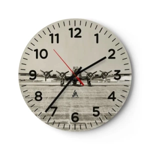 Wall clock - Clock on glass - Ready as Always - 30x30 cm