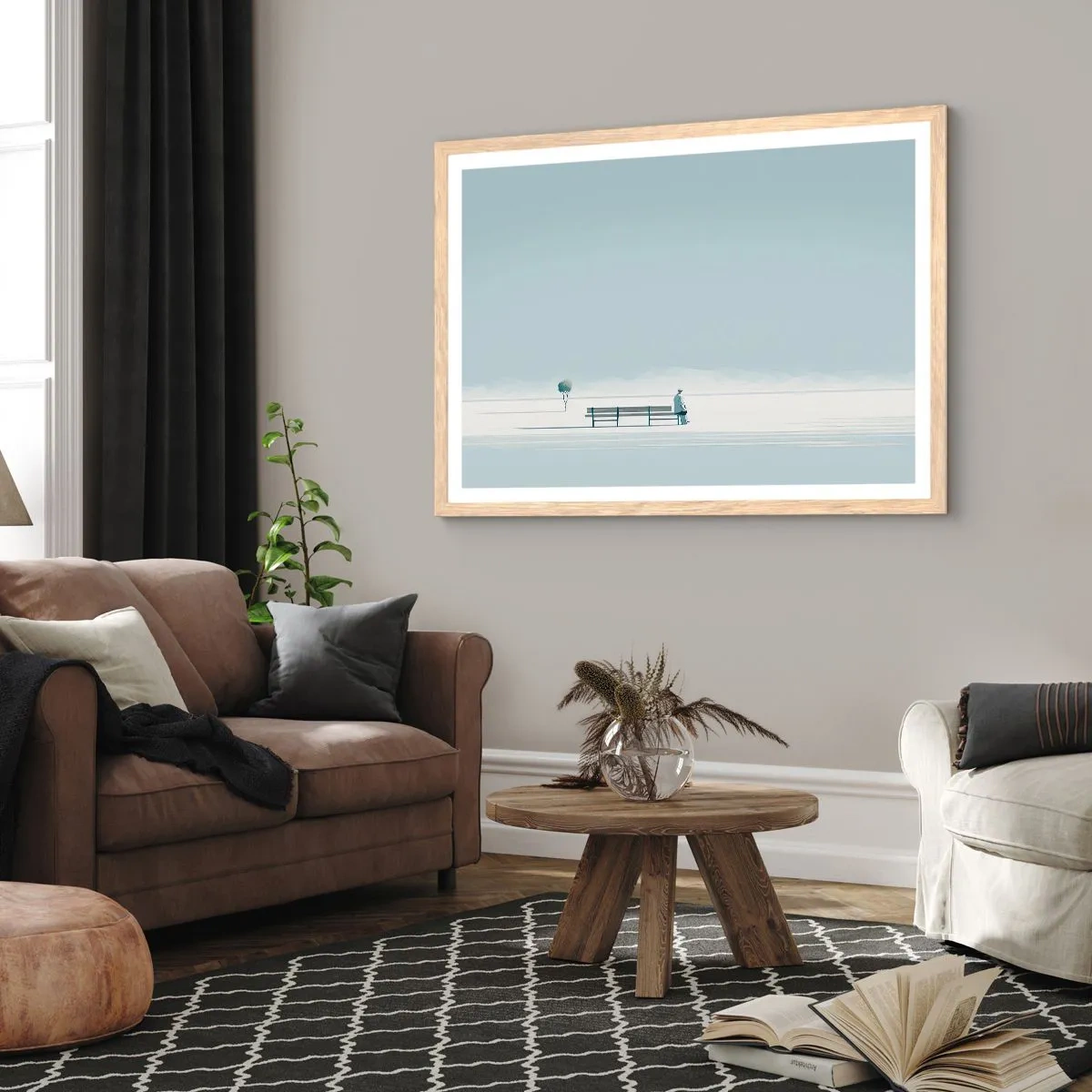 Poster in light oak frame - Yes, I Am Waiting - 91x61 cm