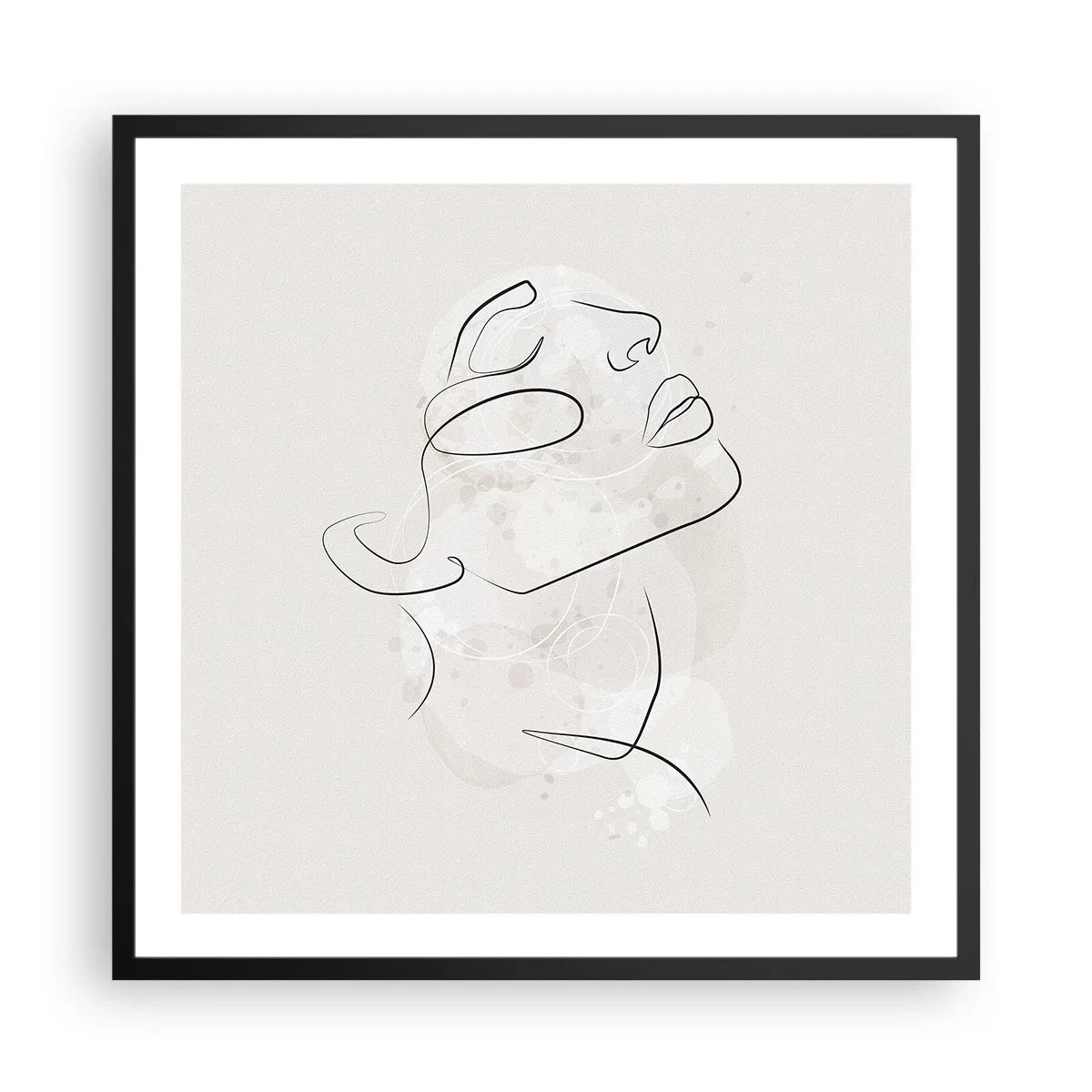 Poster in black frame - Outline of Happiness - 60x60 cm