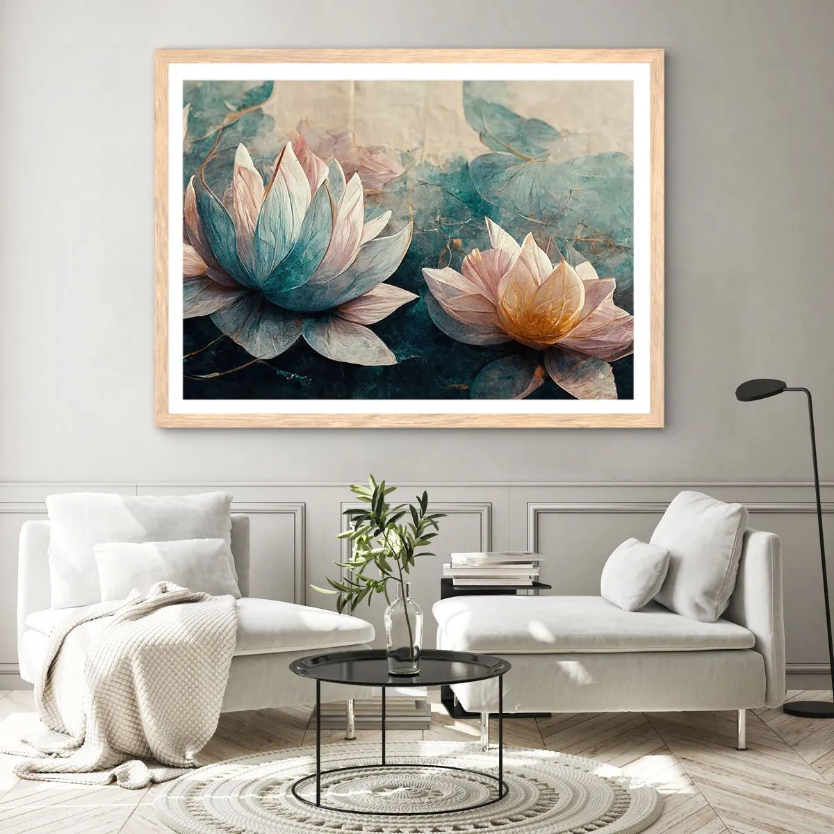 Poster in light oak frame - Stars of the Lake - 50x40 cm