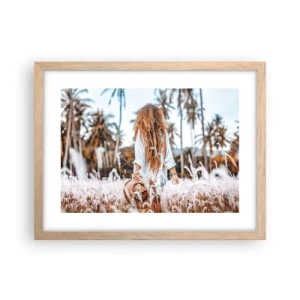 Poster in light oak frame - Born from Grass Fluff - 40x30 cm