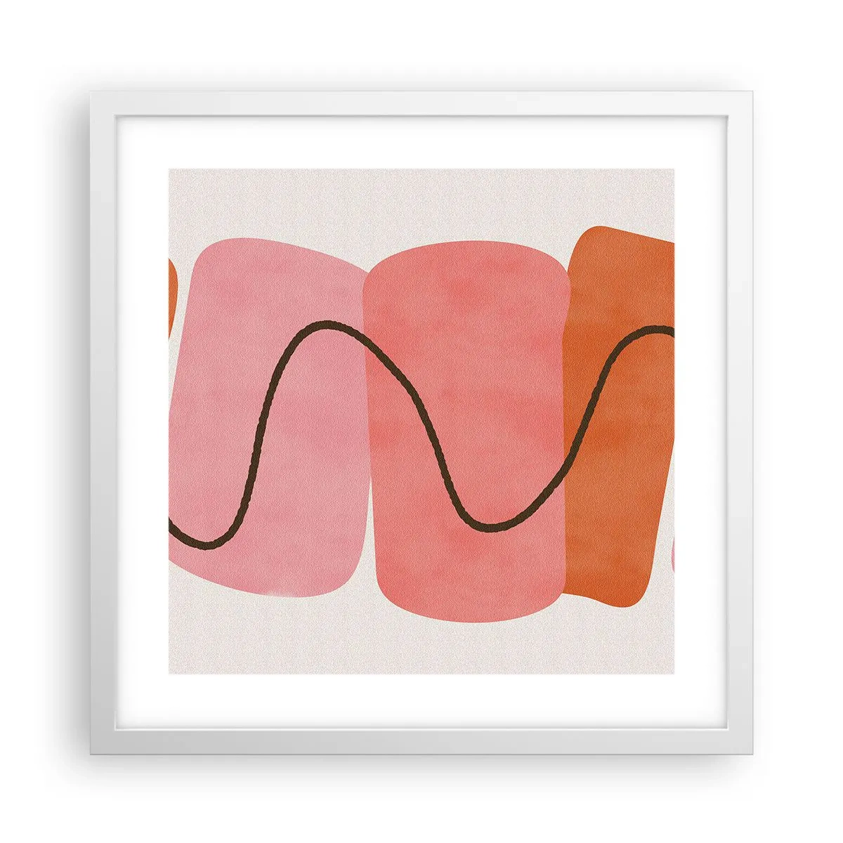 Poster in white frmae - Gentle Movement of forms - 40x40 cm