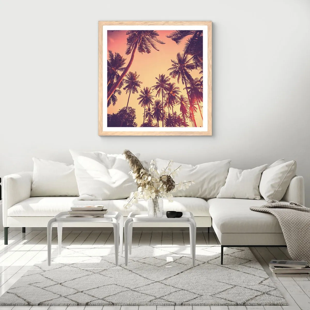 Poster in light oak frame - Tropical Variation - 40x40 cm