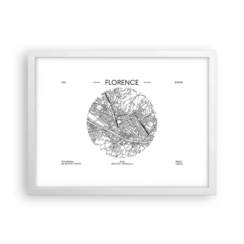 Poster in white frmae - Anatomy of Florence - 40x30 cm