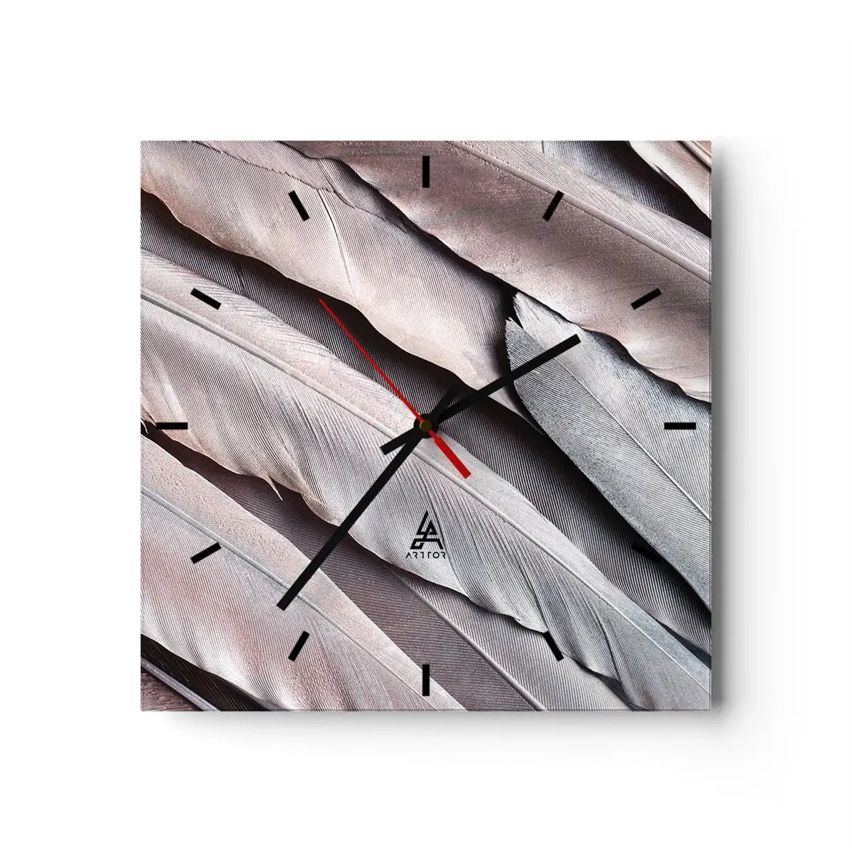 Wall clock - Clock on glass - In Pink Silverness - 40x40 cm