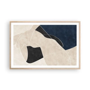 Poster in light oak frame - Abstract Composition - Contrast of Colours - 91x61 cm