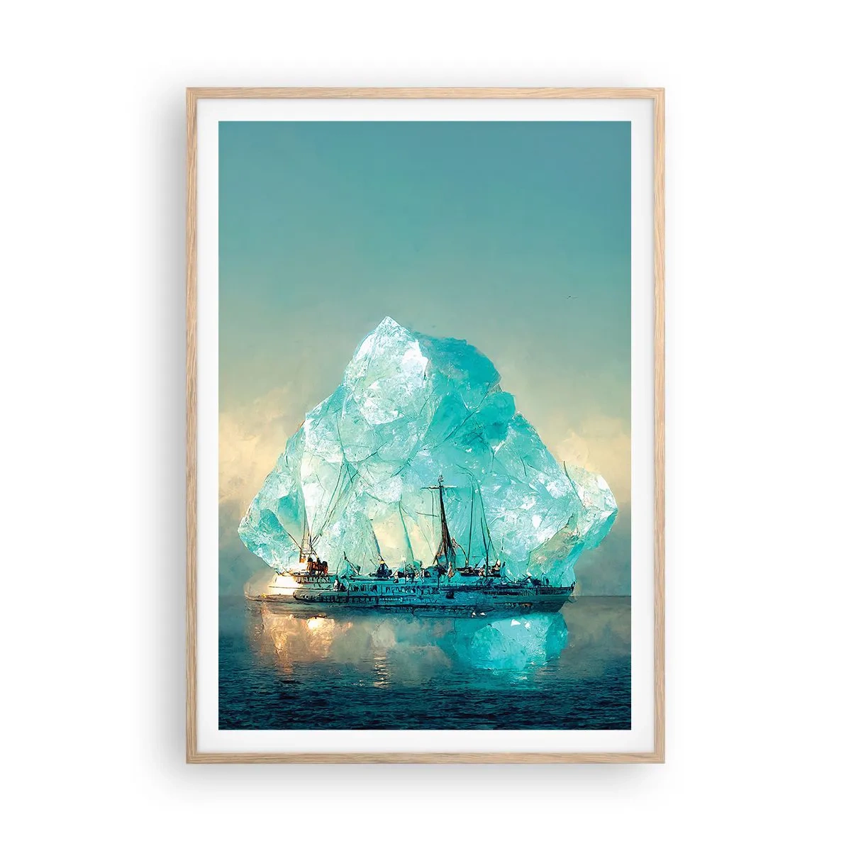 Poster in light oak frame - Arctic Diamond - 70x100 cm