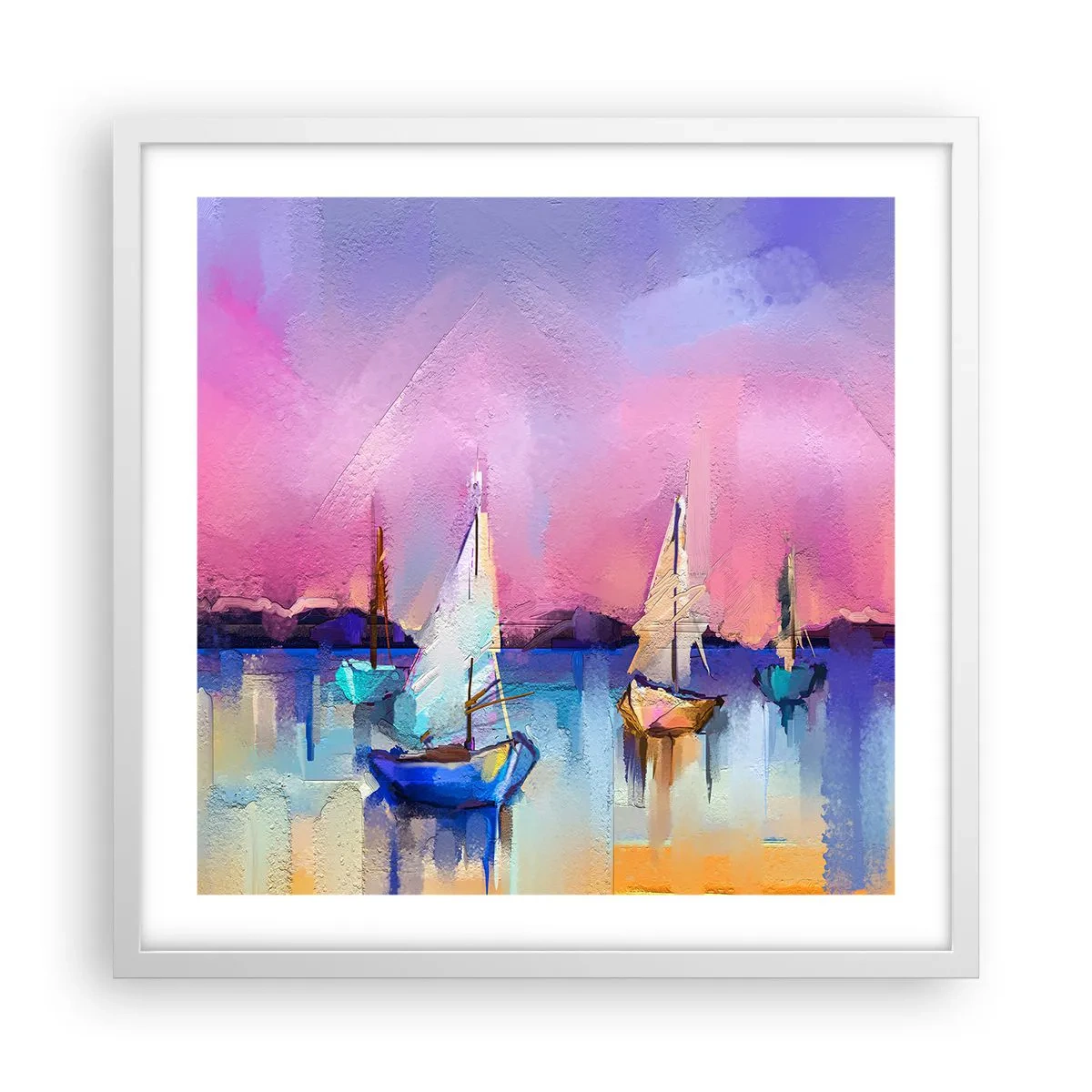 Poster in white frmae - Direction: High Sees - 50x50 cm