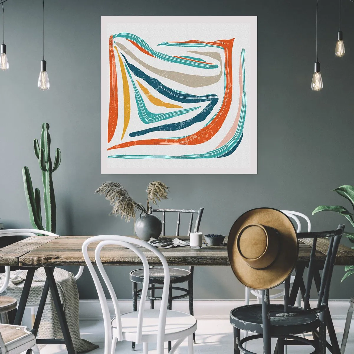 Poster - Abstract with a Friendly Smile - 60x60 cm