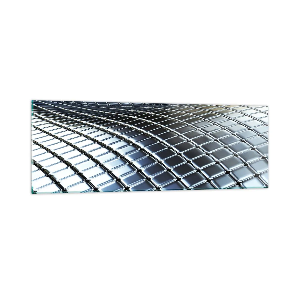 Glass picture - Metallic Silver Wave - 90x30 cm