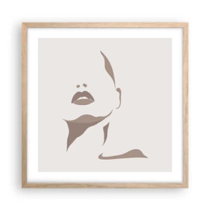 Poster in light oak frame - Created with Light and Shadow - 50x50 cm