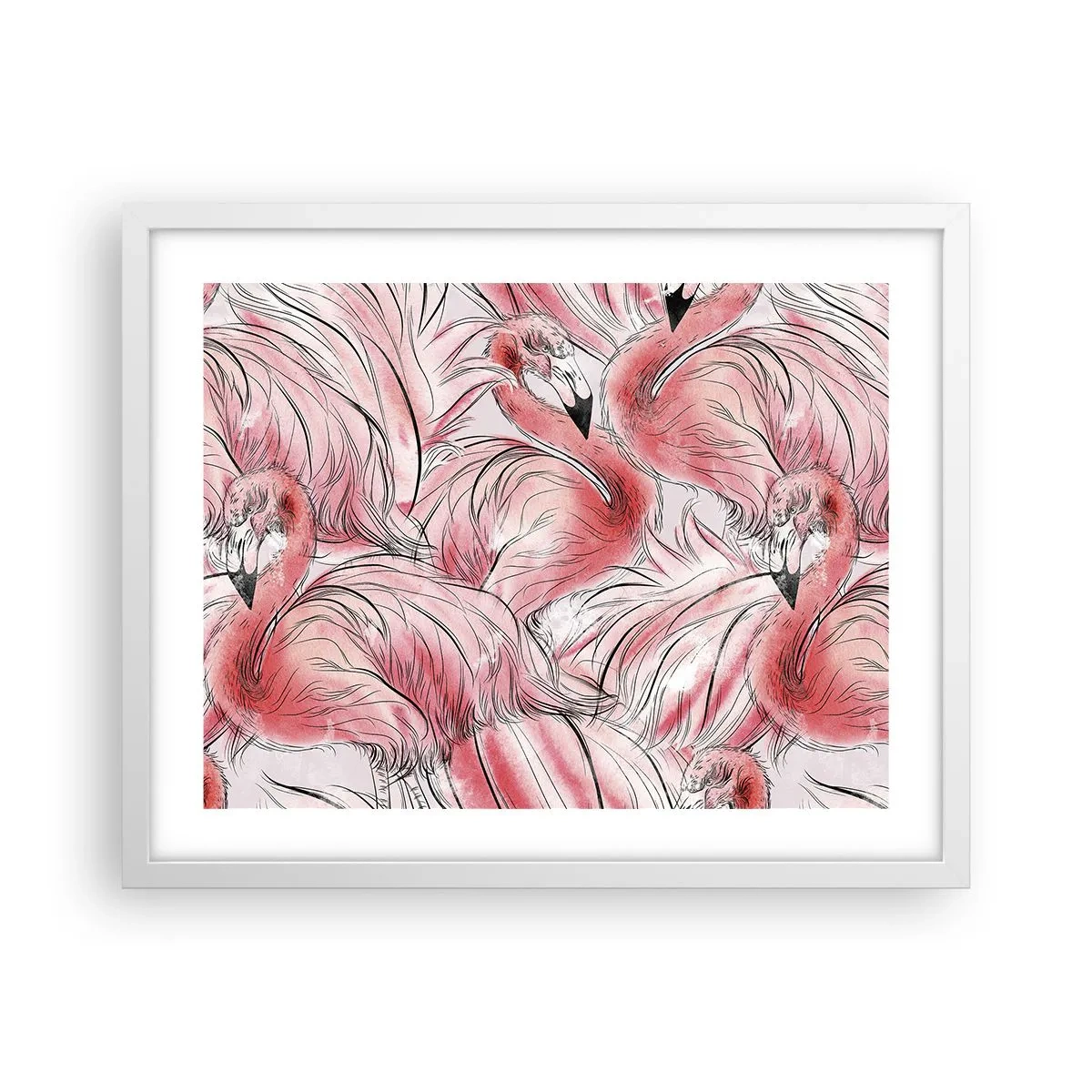 Poster in white frmae - Bird Corps de Ballet - 50x40 cm