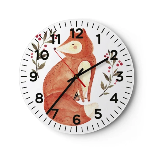 Wall clock - Clock on glass - Small Ginger - 30x30 cm