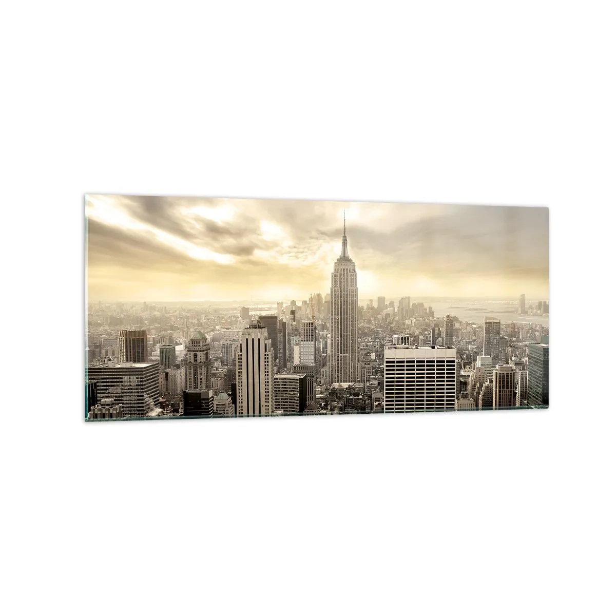 Glass picture - New York Woven in Grey - 120x50 cm