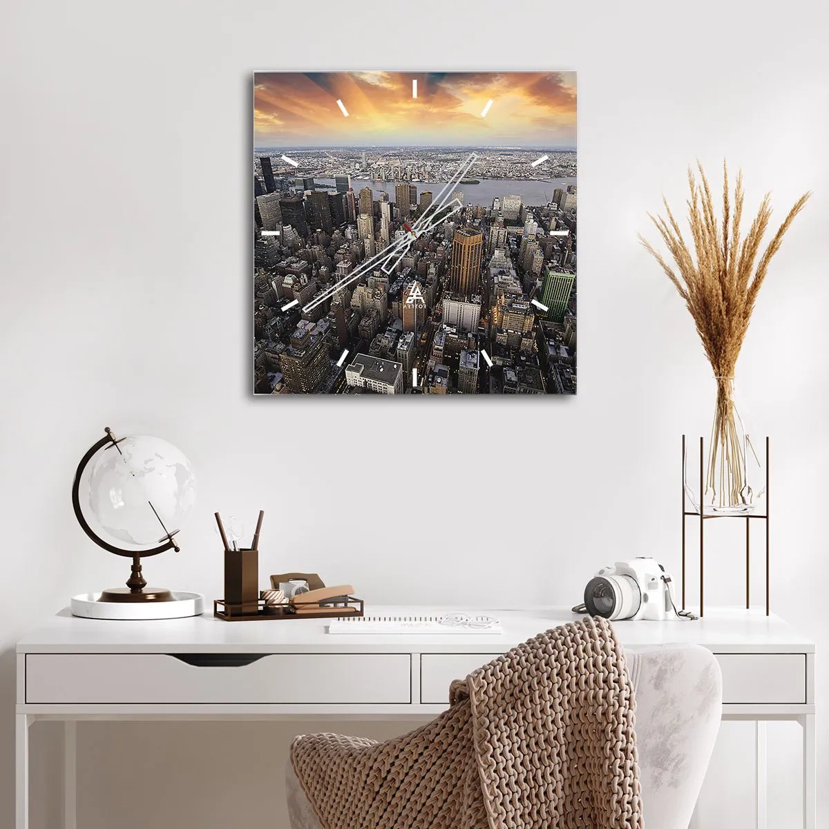 Wall clock - Clock on glass - Beating Heart of Our Times - 40x40 cm