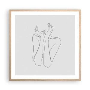 Poster in light oak frame - What Girls Are Dreaming of - 60x60 cm