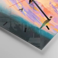 Clock face with lines