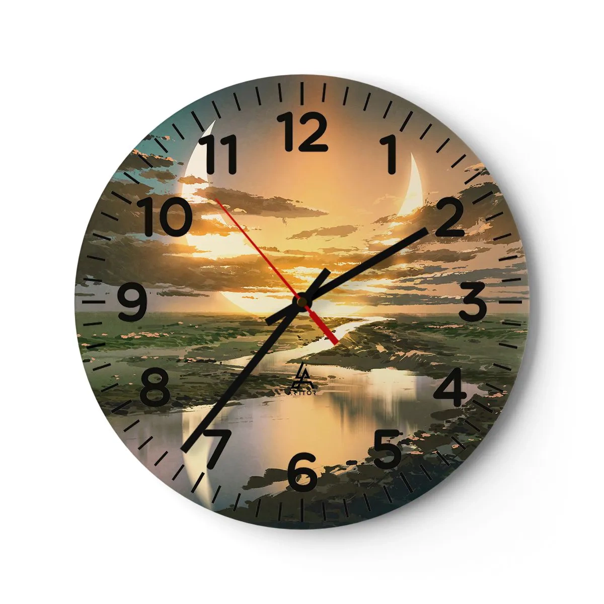 Wall clock - Clock on glass - Somewhere in a Distant Galaxy - 40x40 cm