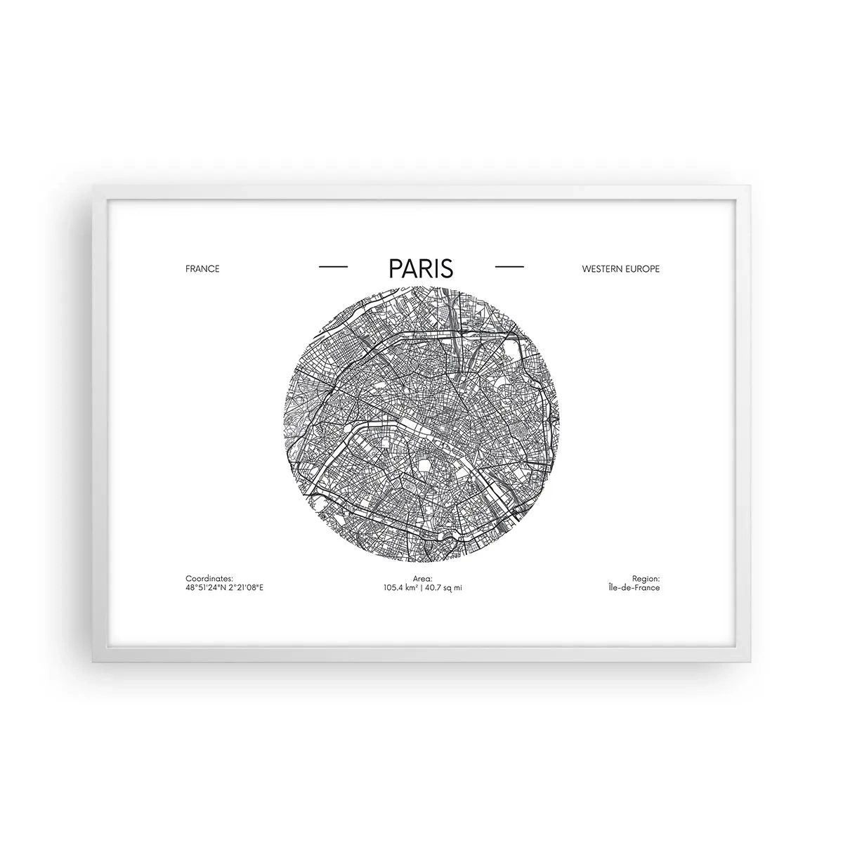 Poster in white frmae - Anatomy of Paris - 70x50 cm
