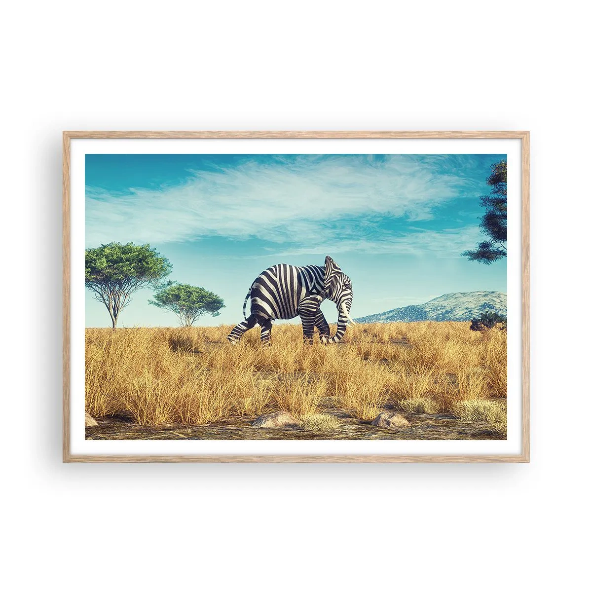 Poster in light oak frame - Greyness Is Not In Fashion - 100x70 cm