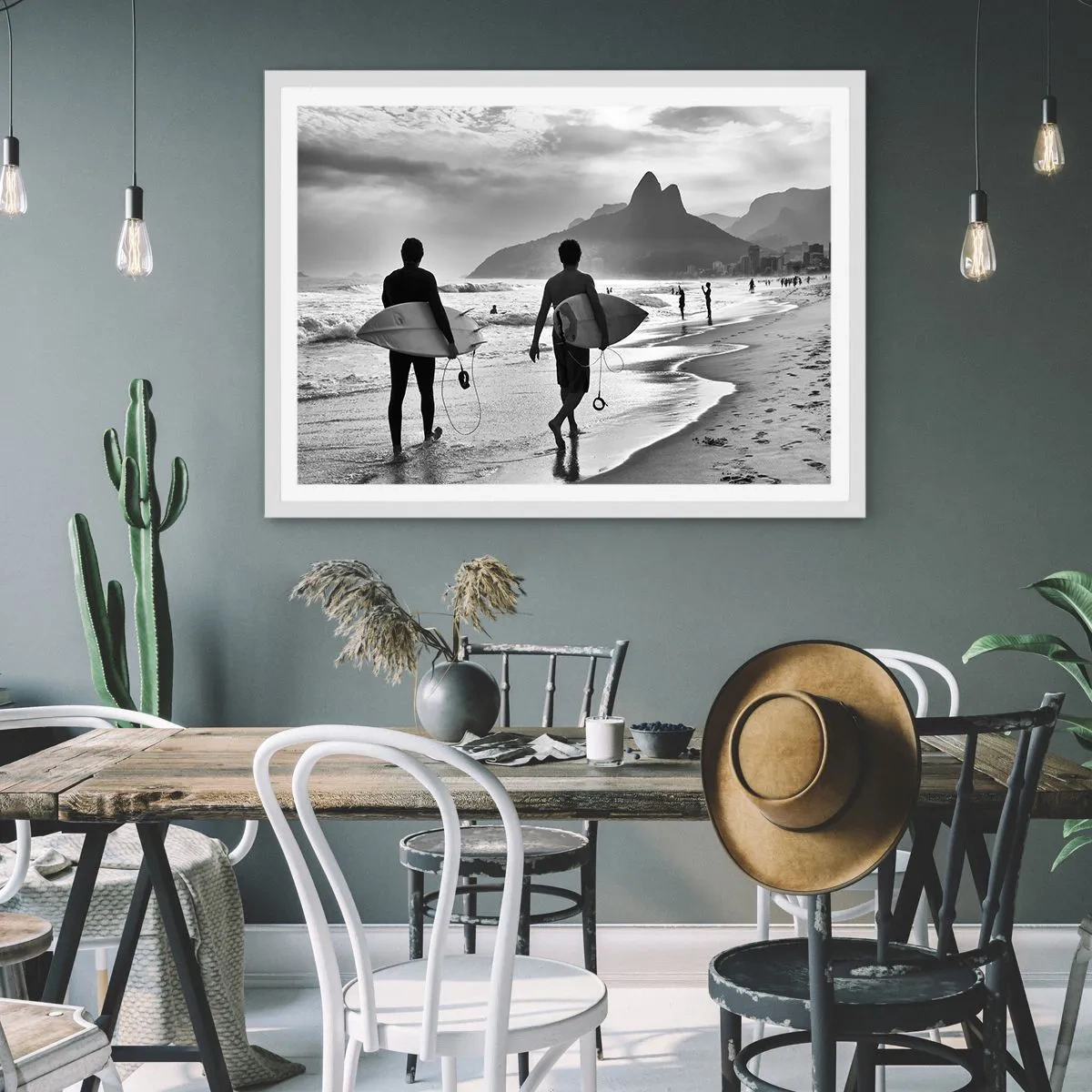 Poster in white frmae - Samba for One Wave - 100x70 cm