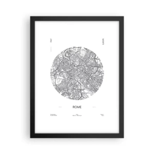 Poster in black frame - Anatomy of Rome - 30x40 cm