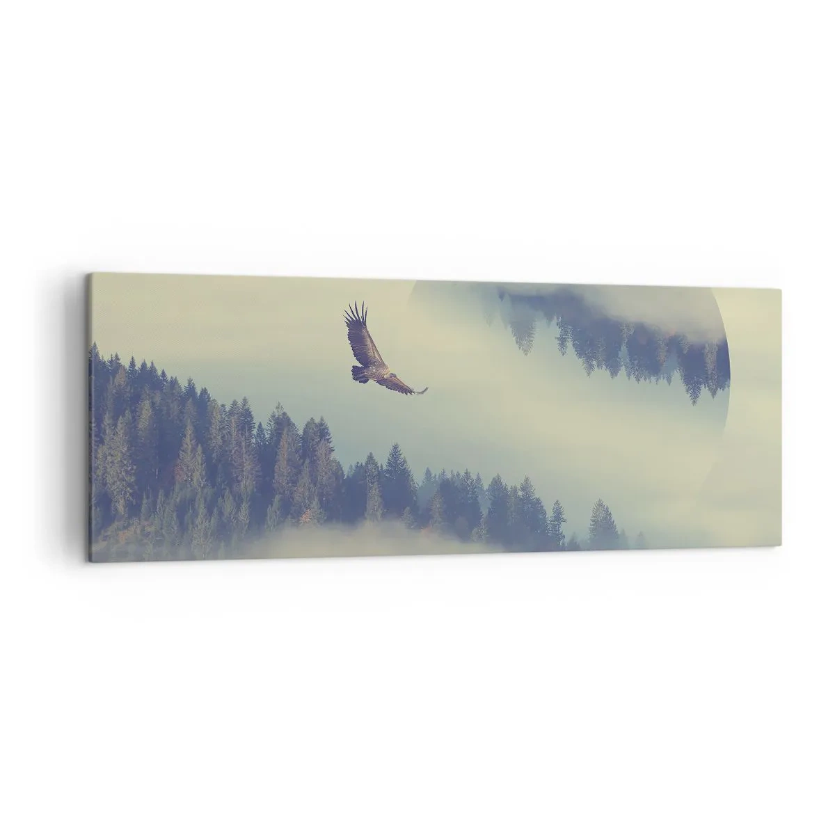 Canvas picture - Flying Eagle  - 140x50 cm