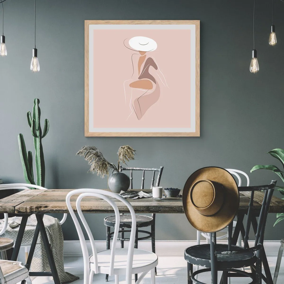 Poster in light oak frame - Being a Lady - 60x60 cm