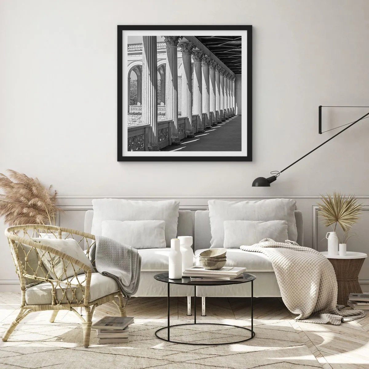 Poster in black frame - Sunny Arcade - 30x30 cm