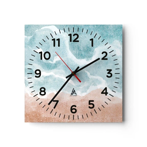 Wall clock - Clock on glass - Cloudy Abstract - 40x40 cm