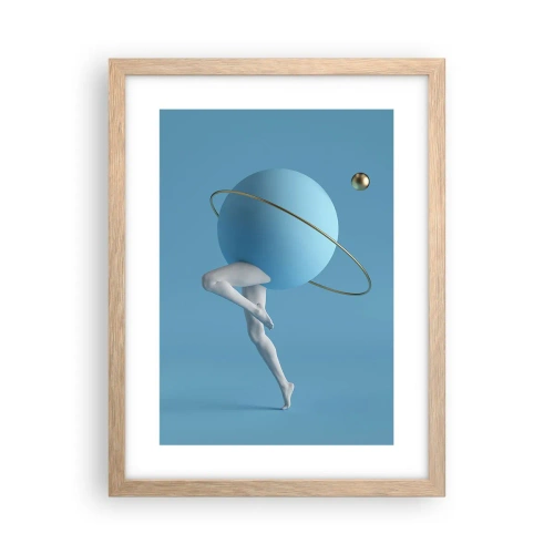 Poster in light oak frame - And Planets Are Going Crazy - 30x40 cm