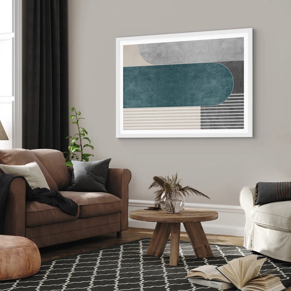 Poster in white frmae - Levelled Composition - 91x61 cm