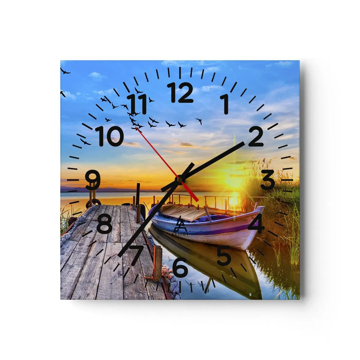 Wall clock - Clock on glass - Goodbye, See You tomorrow - 40x40 cm