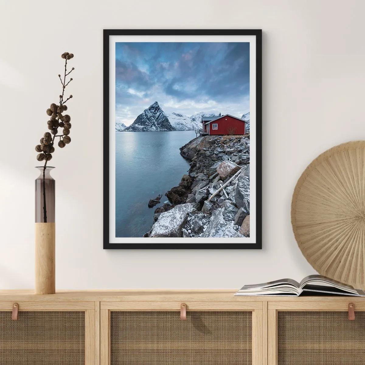 Poster in black frame - Alpine autumn - 50x70cm - Scandinavian Retreat - Modern wall decoration for the living room and bedroom ARTTOR