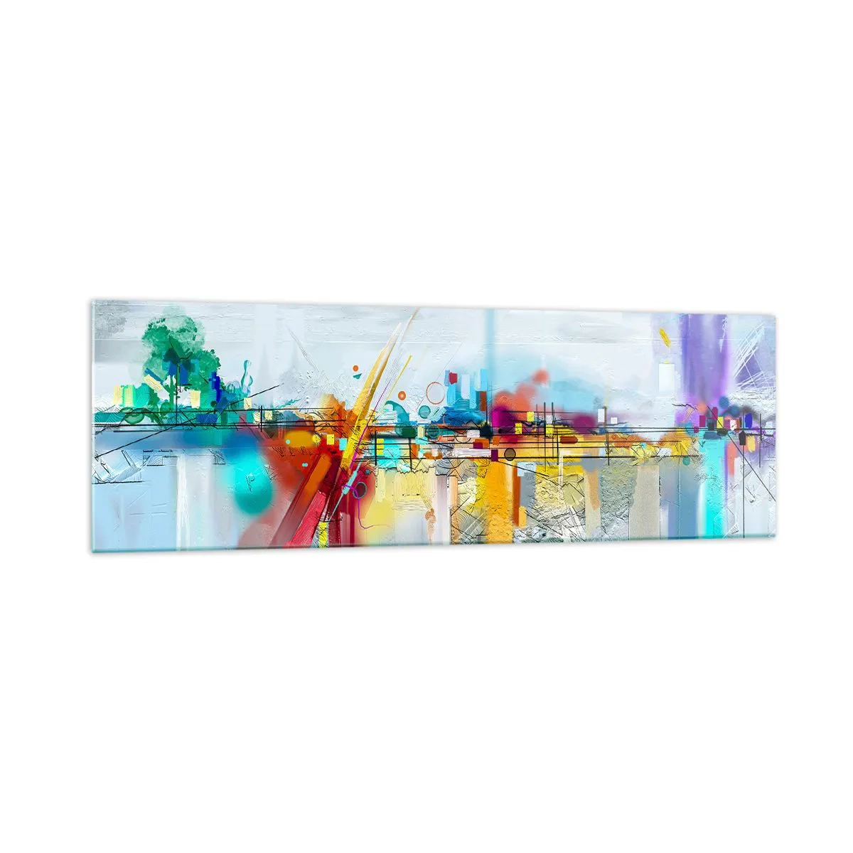 Glass picture - Bridge of Joy over the River of Life - 160x50 cm