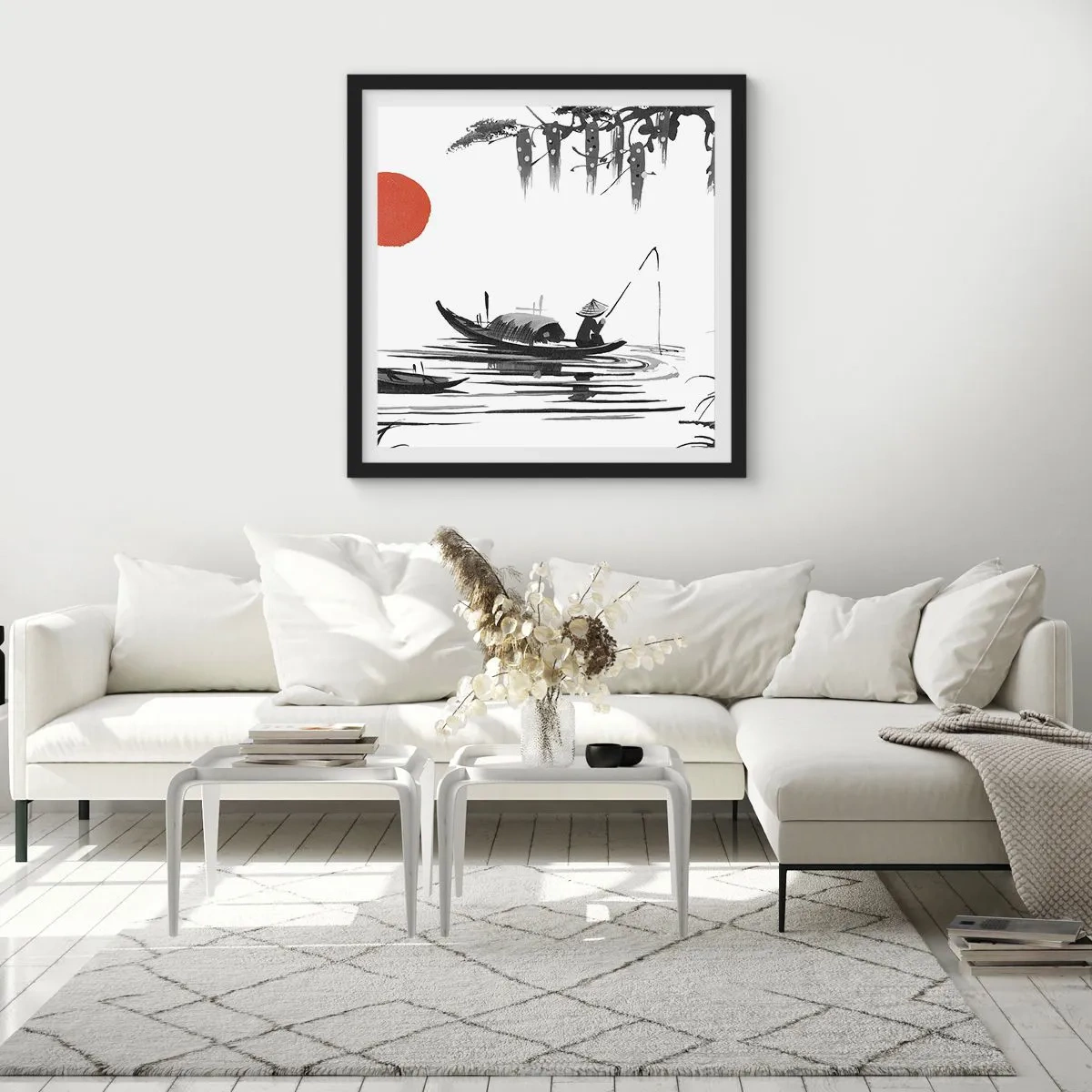 Poster in black frame - Asian Afternoon - 60x60 cm