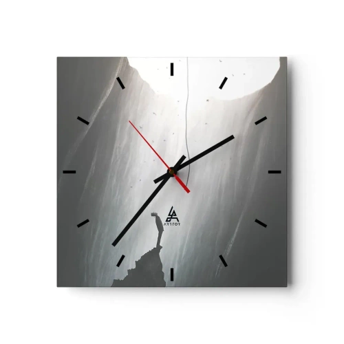 Wall clock - Clock on glass - There Is Always Some Way Out - 40x40 cm
