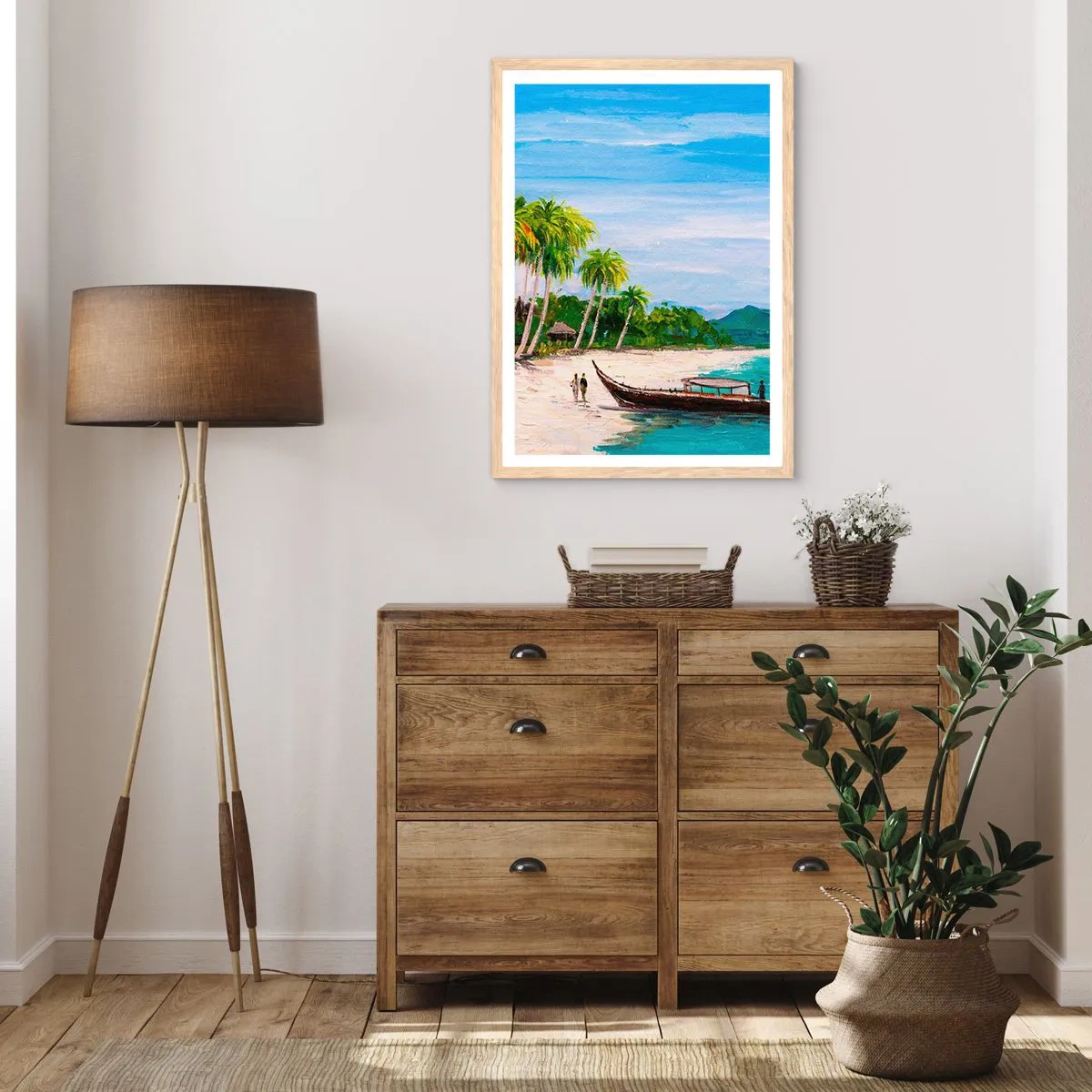Poster in light oak frame - Exotic Dream - 70x100 cm