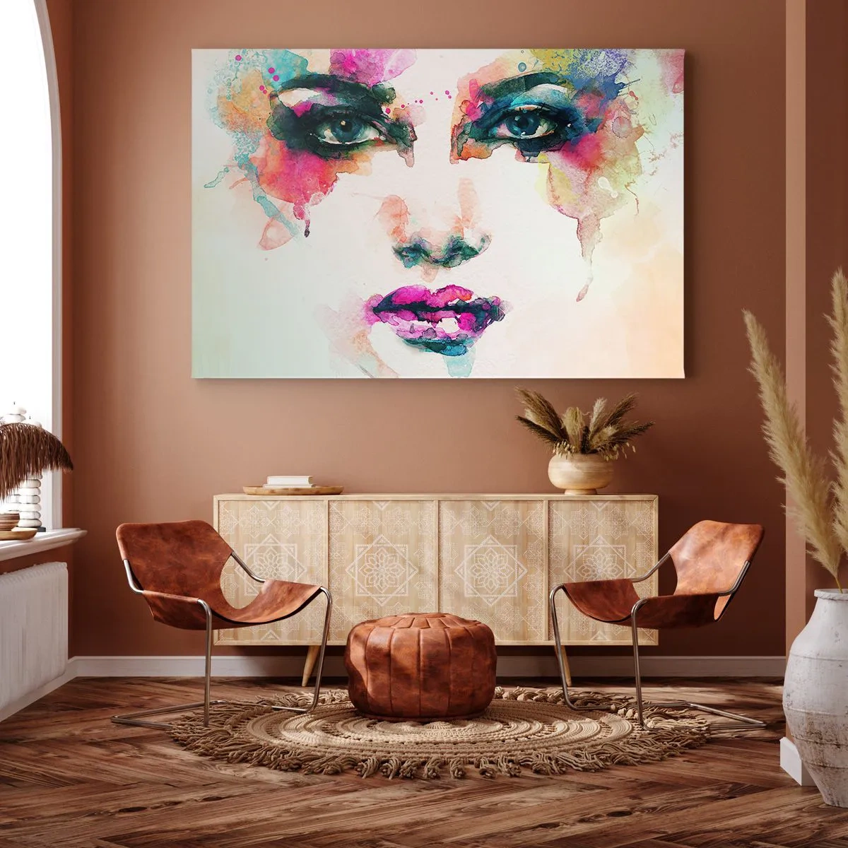 Canvas picture - Portrait Painted by a Rainbow - 100x70 cm