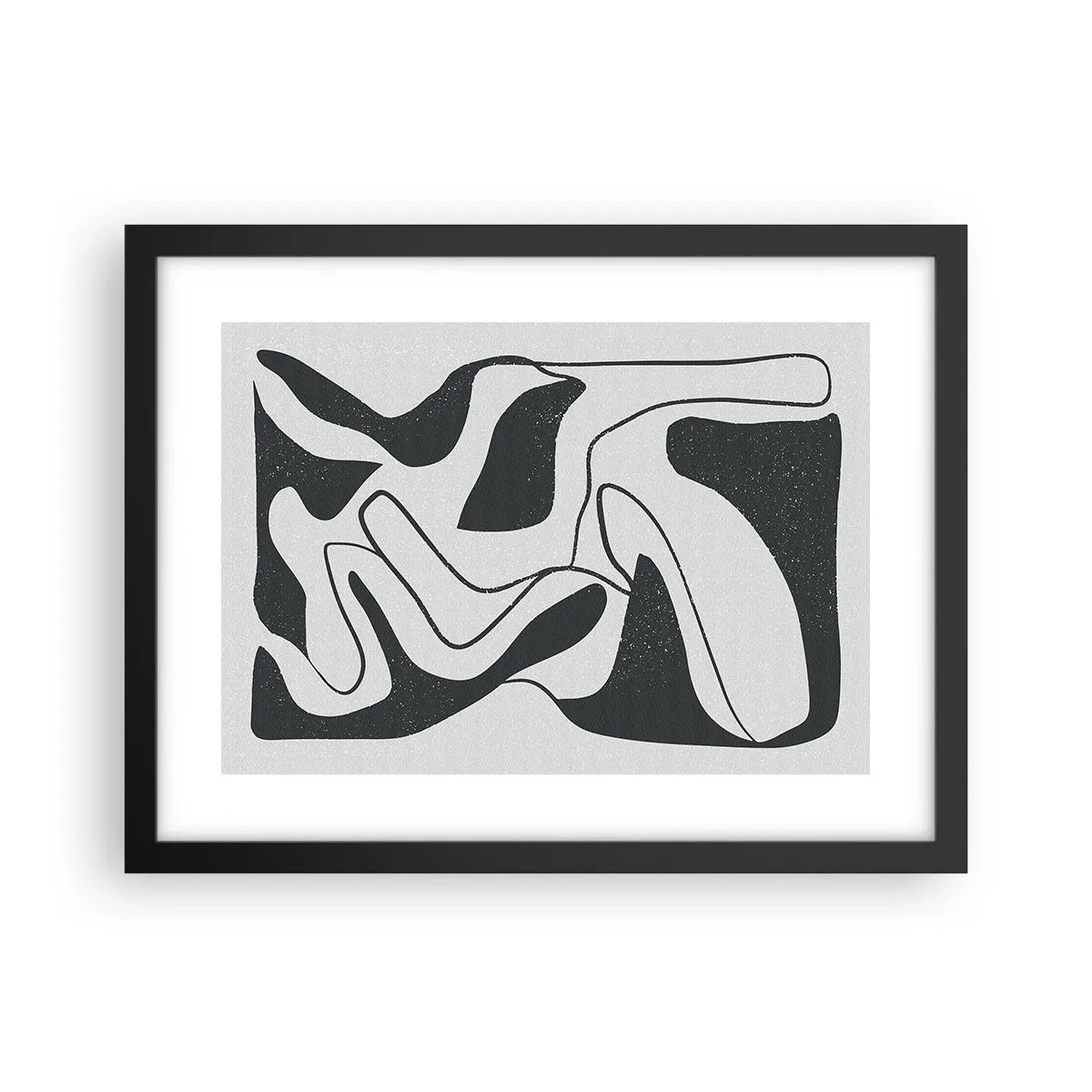 Poster in black frame - Abstract Fun in a Maze - 40x30 cm