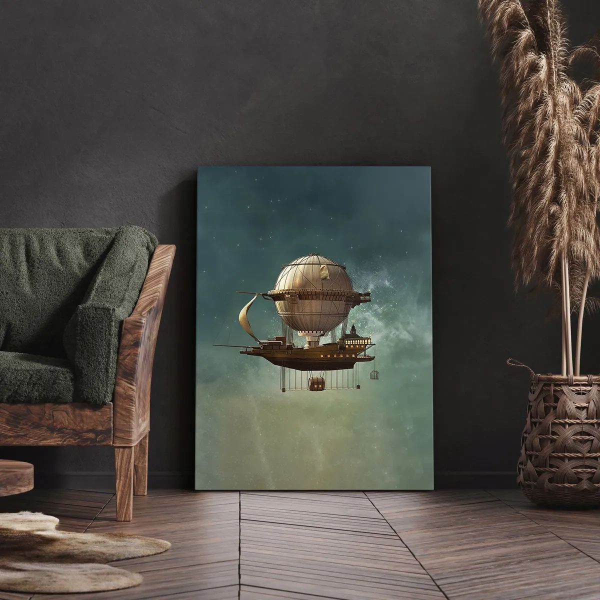 Canvas picture - Greetings from Jules Verne - 65x120 cm